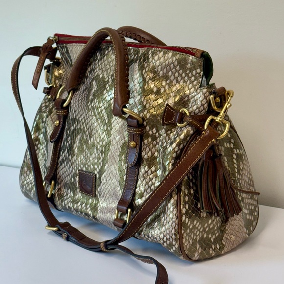 Dooney & Bourke Snake Multi Leather Satchel Crossbody Handbag - Picture 3 of 9